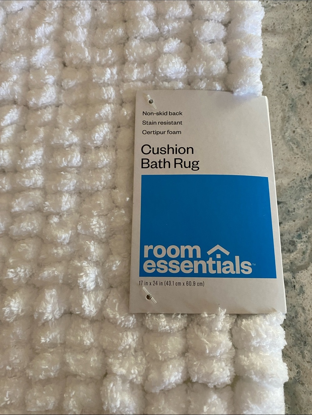Room Essentials White Cushion Bath Mat